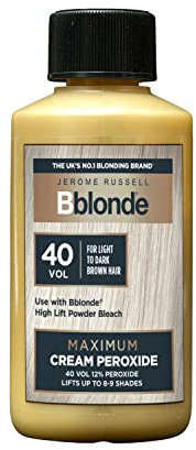 Jerome Russell Bblonde Cream Peroxide, 40 Volume, 12% Peroxide, Lifts 8-9 Levels, 75ml