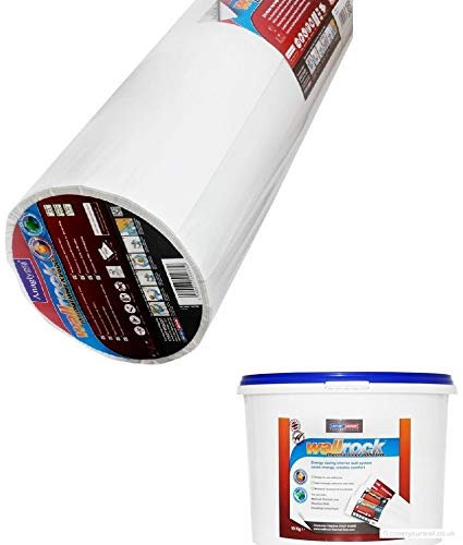 Erfurt Combo: Wallrock KV600 Thermal Liner and 10kg Polyurethane Adhesive (White, Paste, Medium to High Viscosity, Insulation Material, Adhesive, 1938784031, 2 Counts)