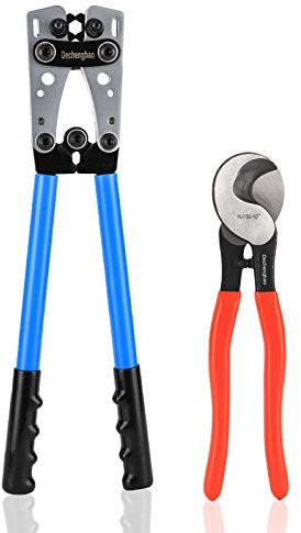 Outil de sertissage de cosse de câble de batterie Dechengbao d'AWG 8-1/0 avec coupe-câble