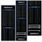 Designa Darts MAT38 | rutschfeste Teppich-Dartmatte mit Checkout-Design, breit, blau, 290 x 80 cm