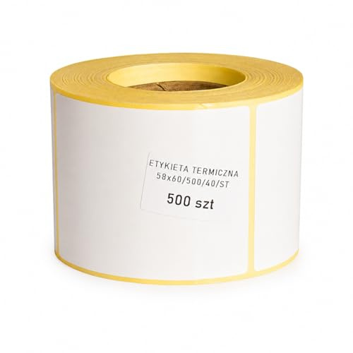 MD Labels Thermal Labels 58 x 60 mm 500 pcs White Permanent Adhesive, for Bar Codes