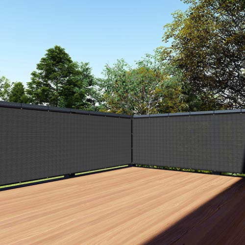 TANG 3' x 25' Balcony Privacy Screen Apartment Patio Mesh Fence Screens Cover for Deck Railing 200GSM Heavy Duty Fencing Windscreen Lattice Panels Porch Outdoor Backyard, Black