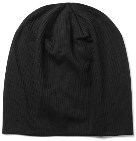 Revony Thin Slouchy Beanie - Soft Breathable Summer Hat for Men & Women Black