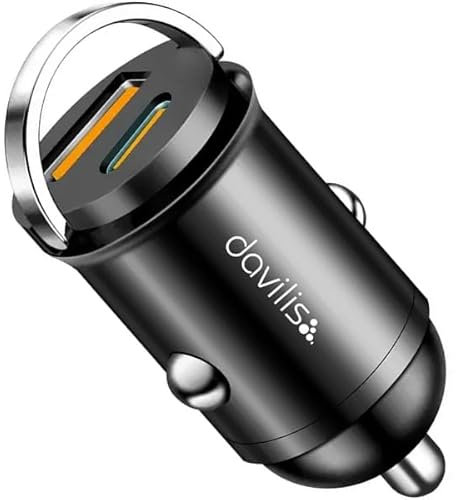 Davilis® Caricabatterie da Auto presa Accendisigari a Ricarica Rapida PD C 30W USB A QC 3.0 60W totali per Cellulare Smartphone Tablet Compatibile con iPhone, iPad, Samsung, Xiaomi, Huawei, LG