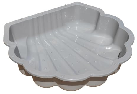 Conchiglia per sabbia e acqua, per bambini e animali, 86 cm, resistente, sicura e semplice, sabbiera senza copertura, 1 pezzo, grigio chiaro