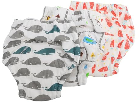 Gogogmee 3Pcs Washable Diapers Muslin Cloth Training Pants for Newborns S Reusable Potty Weaning Essentials