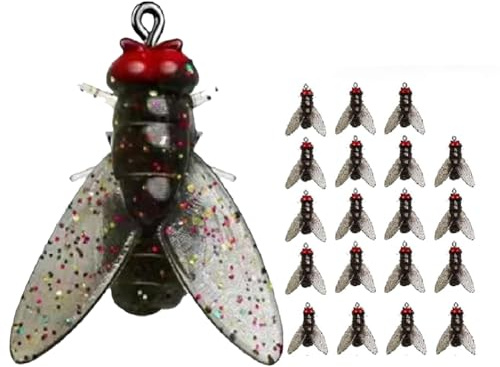 Kueohse Cebo de Pesca con Mosca Biónica Negra, Señuelo Cebo de Pesca con Mosca Biónica con Señuelo para Insectos
