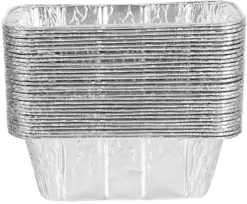LALAFINA Bandejas de Goteo para Barbacoa 30 Piezas Bandejas de Aluminio Desechables 205 MM Profundidad para Accesorios de Plancha y Parrilla