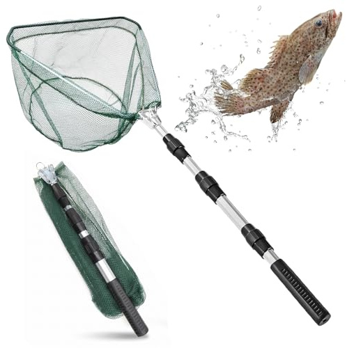 INNAL Red de Pesca Plegable Triangular 125 cm Red a Prueba de Enredos