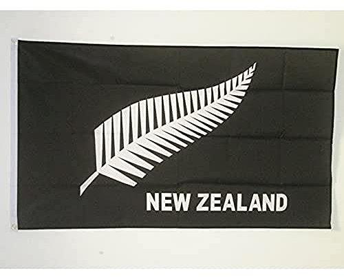 AZ FLAG - Drapeau Nouvelle-Zélande All Black - 150x90 cm - Drapeau Néo-Zélandais - Rugby 100% Polyester Avec Oeillets Métalliques Intégrés - Pavillon 110 g