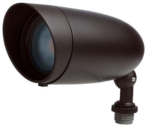 Nuvo 62-1205 Outdoor Landscape Spotlight, Waterproof LED Fixture, Yard Flood Light, 6.25-Inch Bronze, 3000K Warm White, 900 Lumens, 120V, Die-Cast Aluminum