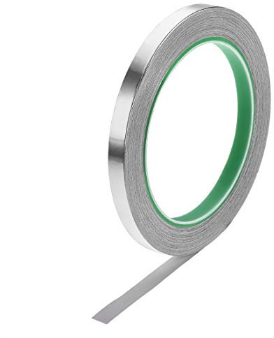 sourcing map Aluminium Klebeband 8mm x 20m Alufolie Isolierband Aluminiumband Selbstklebend Alu Klebeband Hitzebeständig Dichtungsband Wasserdicht Dichtband für Reparatur Abdichtung Isolierung
