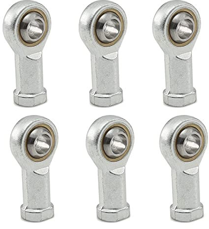 6 Pcs Rod End Bearing,Rose Joint M8,Articulated Bearing End,Female Performance Rod Bearing,Rose Joint End Right Hand Thread,Steering Head Bearing Tool,Female Thread Connector Joint Rod End Bearing