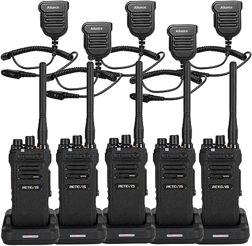 Retevis NR630 Walkie Talkie Lungo Raggio, Radio Bidirezionale Impermeabile IP67, Chiamata di Gruppo, Walkie Talkie Professionali da 2800 mAh con Microfono a Spalla per Cantiere (Nero, 1 Pezzo)