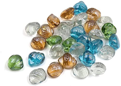 XYWHPGV 500 g di vetro multicolore a forma di conchiglia per acquario, decoro con pietre di perline di ghiaia(98d13 bfd8c 56406 22e5e 4f0f5 f8909