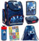 Goldkids - Schulranzen für Jungen, 6er-Set - Schul-Rucksack für Kinder mit Federmäppchen - Schuhbeutel und Hausaufgabenheft - Fußball Motiv - 1-3 Klasse