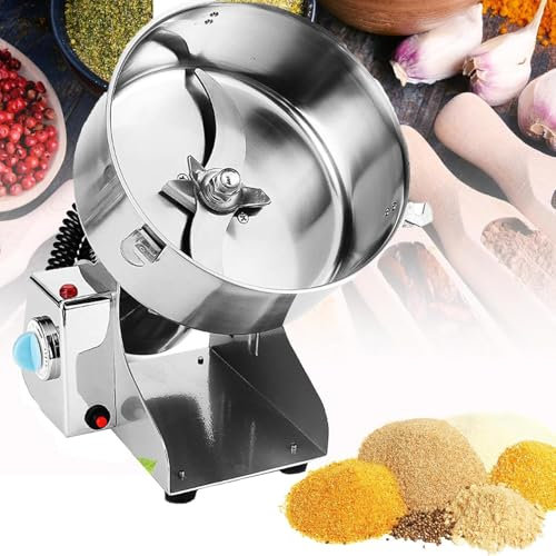 WANGYYDS Mulino Elettrico per Cereali 32000r/Min Mulino per Semi di Lino Mulino per Noci Moscate Acciaio Inossidabile Macina Erbe Piante Medicinali Spezie Cereali,4500g