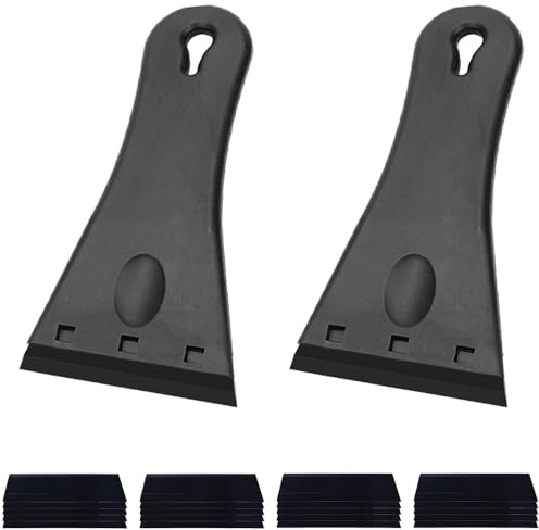 2 Sets Glass Scraper, Multipurpose Oven Scraper, with 20 Spares Replacement