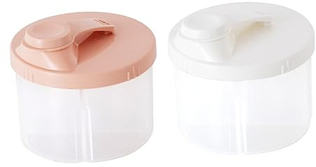 CVUTOVO 2Pcs Rotatable Milk Powder Dispenser Compartment Formula Container Portable Snack Storage Box for Food for Travel Daycare