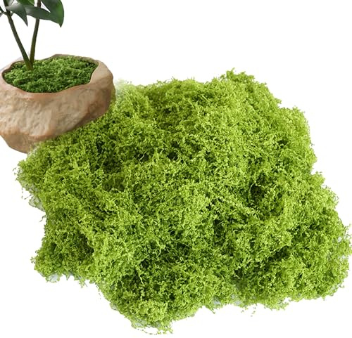 Vestoryyer Fake Moss,artificial moss for indoor plant pots,fauxmoss,Christmas and Easter Decorations, Landscaping, Floristry and More(50g Light Green)