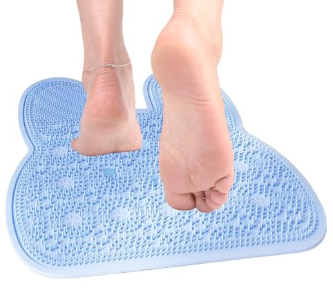 Douche Exfoliante Pour Les Pieds En Silicone – Nettoyeur De Pieds Mural Avec Ventouses | Brosse Pour Les Pied De Douche Et Masseur De Dos | Tapis De Bain En Silicone Antidérapant Pour Femmes, Hommes,