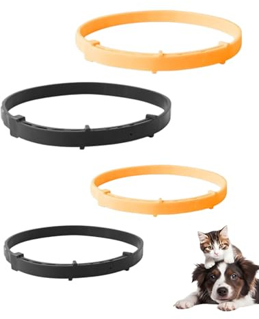 LOZTBUE 4pcs Collier Anti Puces et Anti Tique pour Chien,Collier Réglable 62cm,Protection Continue 8 Mois,Formule Naturelle Imperméable pour Petits,Moyens et Grands Chiens et Chats