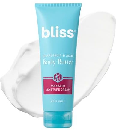 Bliss Body Butter - Grapefruit and Aloe - Maximum Moisture Cream - 6.7 Fl Oz - Body Lotion for Dry Skin - Long-Lasting Moisturizer for Women & Men - Vegan and Cruelty-Free