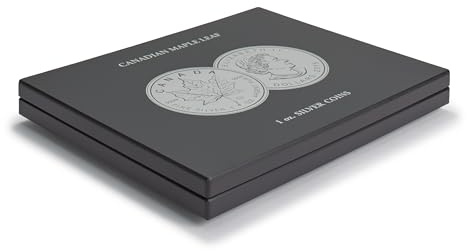 Presentation case for 20 silver Maple Leaf coins (1 oz.) in capsules, black
