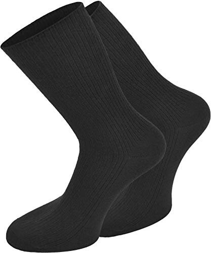 normani 10 Paar Socken aus 100% Baumwolle - Arbeitssocken Baumwollsocken Arbeitsstrümpfe ohne Gummidruck für Damen und Herren Farbe Schwarz Größe 43/46