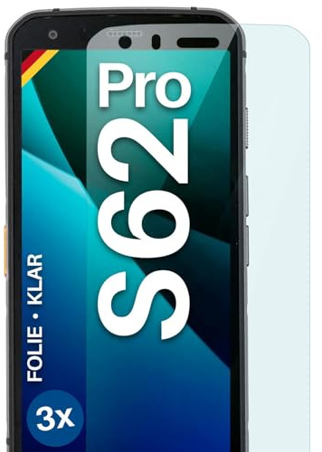 moex für CAT S62 Pro Schutzfolie Displayschutz Folie Ultra-klar HD 0,2 mm kompatibel mit jeder Hülle, Anbringen ohne Blasen, Handyfolie Extra Kratzfest, FlexProtect 3 Stück