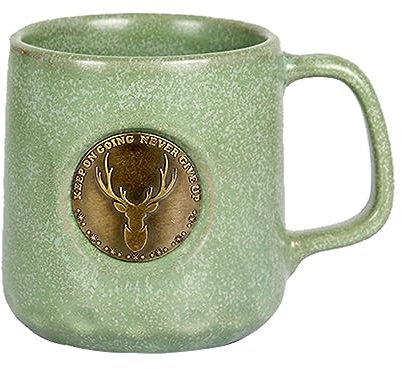 HotTopStar 360ML Ceramics Coffee Mug, Porcelain Coffee Mug, Ceramic Tea Cups,Cappuccino Cups, Stoneware Latte Mugs, Earthenware Mugs, Gift for Men or Women(Pale Green)