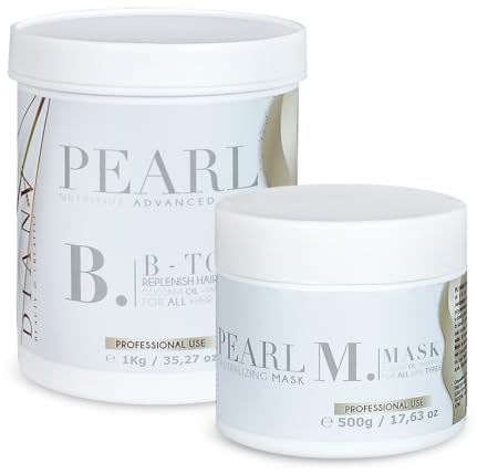 DIANA BEAUTY CREATIVE - B-Tox - Mascarilla para el pelo y el pelo, juego grande, tratamiento capilar con aminoácidos y vitaminas B, regeneración del cabello, cuidado del cabello, perla, 1000 g + 500 g