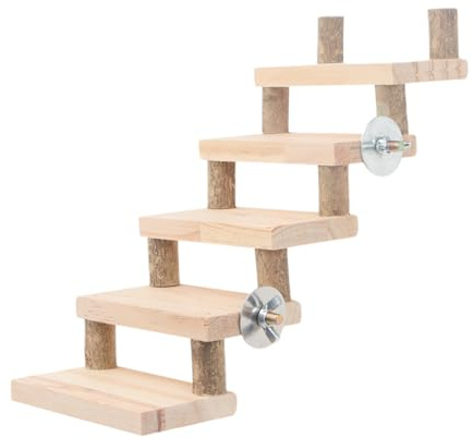 FRCOLOR Parrot Ladder for Large Birds 11.4 Inch Bird Cage Ladder with Metal Teeth Climbing Toy and Perches for Parakeets and Small Parrots