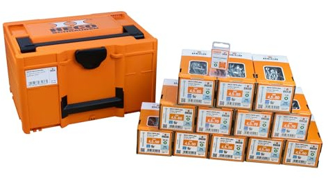 HECO Aktionskoffer HT-plus Ø 4,5 mm, HD-25, HT-plus Senkkopfschraubensortiment, Ø4,5mm, HECO-Drive HD-25, 2.400 Schrauben, in Systainer3 M237