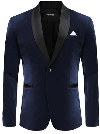 Blazer de terciopelo para hombre, con solapa, esmoquin, ajustado, perfecto para bodas, bailes, eventos formales