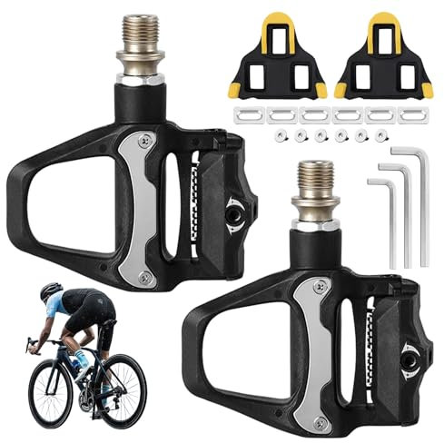Porfoyo Klickpedale Für Rennräder, Fahrradpedale SPD-SL Rennradpedale SPD-SL Rennrad-Pedale Klickpedale Fahrrad Pedale Mit Cleats Und Montagematerial Für Outdoor Indoor Radfahren