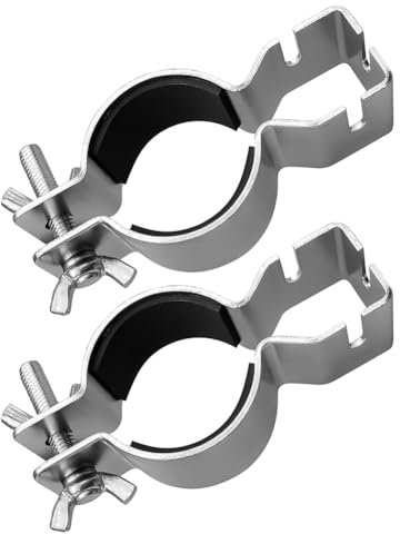 Fangxuee 2 Abrazaderas Verticales Ajustables para Soportes de 3,8 cm o 5 cm de Diámetro, Abrazaderas para Tuberías y Cortinas para Colgar Accesorios.