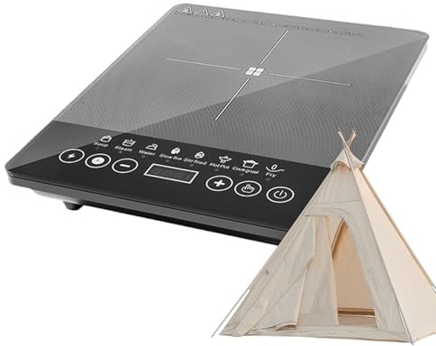 Placa de cocción de inducción portátil | Hornillo eléctrico 110-240 V – Electrodoméstico para cocinar en casa, oficina, dormitorio apartamento