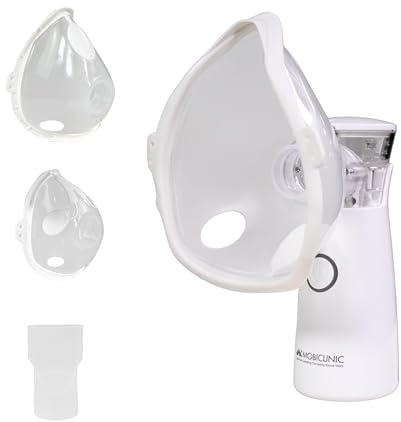 Mobiclinic®, Nebulizador Portátil, Boquilla y 2 Mascarillas, Adultos y Niños, Estuche de Transporte, Silencioso, Compacto, Asma, Nebumobi1