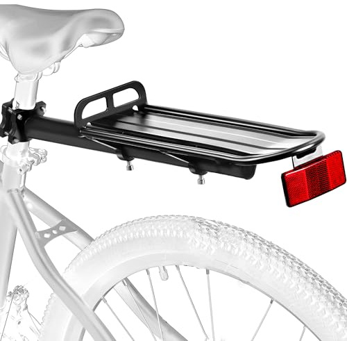 YONTUO Portabultos Bicicleta Trasero, Portaequipajes de Aleación de Aluminio, Estante y Parrilla Universal, Soporte Trasero con Reflector Grande, Extensible para Bicicleta de Montaña y Carretera
