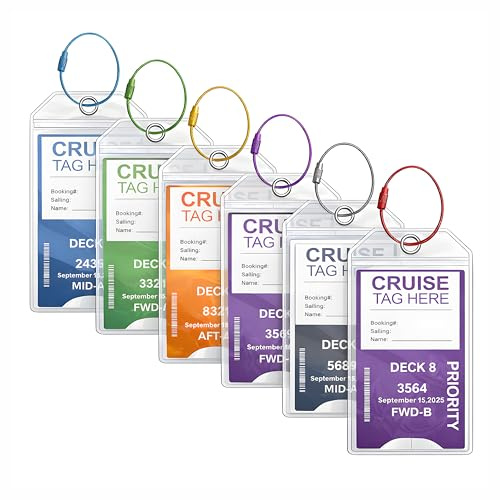 6 Piezas Etiqueta Maleta Viaje para Cruceros de PVC Transparente, Resistentes al Agua y Duraderas, Ideales para AIDA, TUI, Mein Schiff, Carnival y Más, con Anillo de Acero Inoxidable (19 x 11 cm)