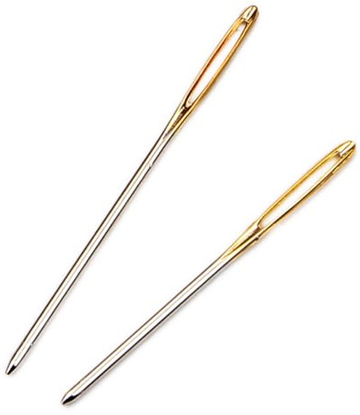 2 Pcs Darning Needles for Wool, Darning Needles for Wool Large Eye, 6cm 7cm Gold Eye Sewing Embroidery Needle, Hand Crochet Tapestry Needle Set, for Tapestry Darnings or DIY Crafting