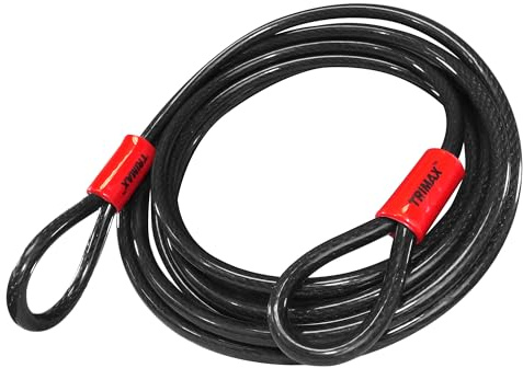 Trimax TDL1510 - Trimaflex Dual Loop Multi-Use Security Cable 15 Feet x 10mm - Commercial Grade Security Cable for Equipment, ATVs, Motorcycles, More