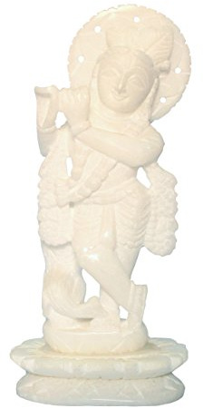 eSplanade - Lord Krishna Kishan Gopal Gopala Murti Idol Statue Sculpture - Marble Stone - White