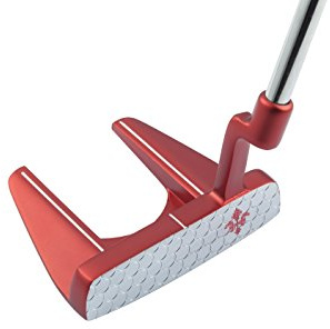 MAZEL GS3 – Putter de golf pour homme droitier - 86,4 cm - Maillet de qualité supérieure fraisé par CNC - Couvre-club inclus (rouge + poignée rouge)