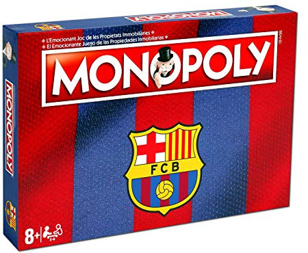 Winning Moves Monopoly FC Barcelona Edition, Sprache Spanisch, ab 8 Jahren, für Erwachsene und Familien, Fußball, Acryl, keine Zusammenbauanforderung