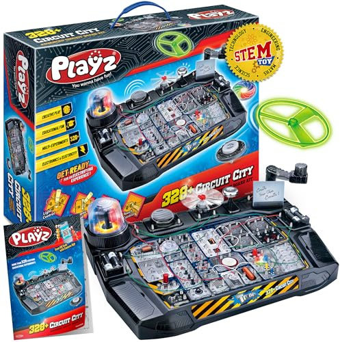Playz Advanced Electrical Circuit Board Engineering Kit for Kids with 328+ STEM Projects on Electricity, Voltage, Currents, Resistance, & Magnetic Science | Gift for Children Age 8-13+
