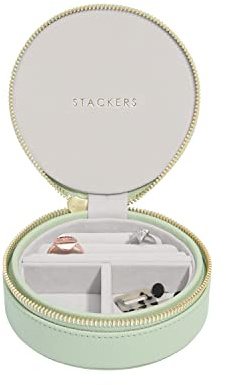 Stackers Boîte à bijoux de voyage ronde Vert sauge