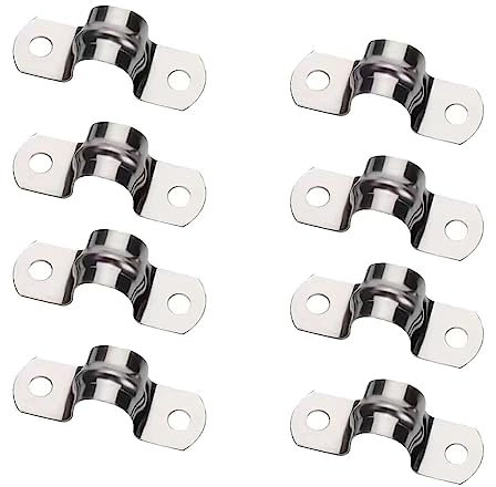 Abrazadera de Tubo, 8 Piezas U-Tube Clamps M20, Acero Inoxidable 304 Abrazadera de Fijacion, Sillín Clamps, para Fijación Tuberías de Gas Tuberías de Agua