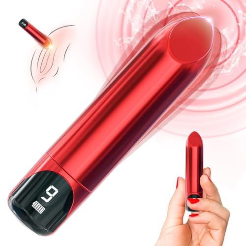 Women Sex Toys Vibrator Bullet, Lipstick Vibrator for Women’s Precision G Spot Clitoral Nipple Anal Sex Stimulation, Mini Vibrators with LED Display & 9 Powerful Vibrations, Adult Sex Toys & Games